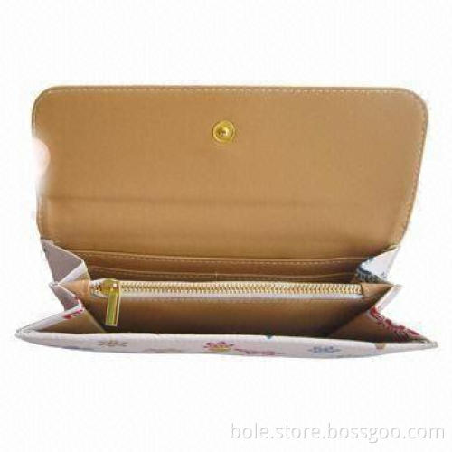 Full Printed Women's Wallet with Snap for Closure, Zipper Coin Pocket and Credit Card Slots